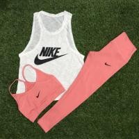 ราคา ชุดโยคะ ชุดออกกำลังกาย **งานสกรีน NIKE** Set 3 ชิ้นงานฟรีไซส์ (1454724098)