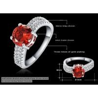 ราคา แหวนต้อนรับวาเลนไทน์ Cubic Zirconia Imitation Red (133308994)