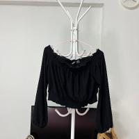 ราคา เสื้อครอปปาดไหล่H&Mมือสอง (23733039827)