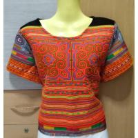 ราคา เสื้อแขนสั้นผ้าปักมือม้งแท้ ลายปักโบราณ งานหน้าหลัง ซับในอัดกาว ผ่าข้าง (13638284046)