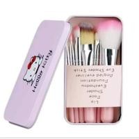 ราคา ชุดแปรงแต่งหน้า 7ชิ้น Hello kitty กล่องเก็บของกล่องเครื่องมือแต่งหน้าแปรงแต่งหน้าสำแปรงแต่งหน้า (6467192393)