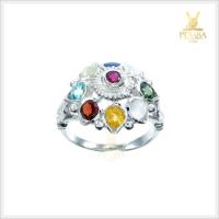 ราคา แหวนนพเก้าแท้ ตามตำราโบราณ เงินแท้925 ชุบทองคำขาว (8211301644)