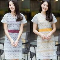 ราคา สไตล์เกาหลี dress zara เดรสสั้น ผู้หญิง ผ้าลูกไม้ ทรงแขนสั้น สีขาว เหลือง ม่วง เสื้อผ้าแฟชั่น ราคาถูก style korea น่ารัก (1394503232)