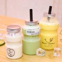 ราคา ขวดทรงยาคูลท์ (PET)ขวดพลาสติกใสทรงยาคูลท์+ฝาอลูมิเนียมขนาด 500ml (พร้อมส่งในไทย)ฟรีสติกเกอร์ติดขวด (11495879195)