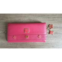 ราคา MCMกระเป๋าตัง ใบยาว 3 พับ หนังแท้ สีชมพูเข้ม (23139247282)