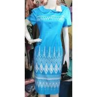 ราคา เดรสลายไทย​ งานป้ายออเร้นจ์​ ไซส์L (21472437294)