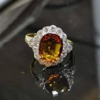 ราคา แหวนบุษราคัมล้อมเพชรแท้ (5319579605)