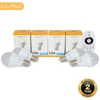 ราคา [ส่งไว ใช้นาน มอก.] iLightPlus หลอดไฟ LED รุ่น Lite Cool (6W) 4 หลอดพร้อมรีโมท 1 ตัว - แสงสีขาวคูลไวท์ (6009889755)