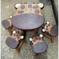 ราคา โต๊ะเด็ก ไม้จามจุรี ยีราฟสีน้ำตาล โต๊ะ เขียนหนังสือ กลม1ตัว และ เก้าอี้ 4 ตัว (15773347207)