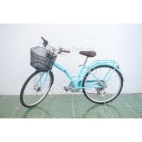 ราคา จักรยานแม่บ้านญี่ปุ่น - ล้อ 24 นิ้ว - มีเกียร์ - สีฟ้า [จักรยานมือสอง] (24351826396)