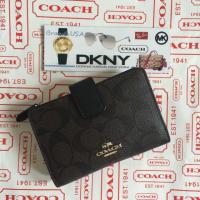 ราคา New!!! Coach F53562 MEDIUM CORNER ZIP WALLET IN SIGNATURE (46785681)