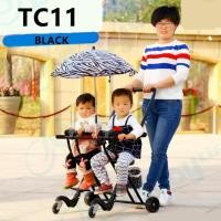 ราคา baby life รถเข็นเด็กแฝด แบบ3ล้อเข็นคู่ เบาะนิ่ม มีไฟที่ล้อ เข็นง่ายพับเก็บง่าย ไม่ยุ่งยากน้ำหนักเบา รับน้ำหนักได้ 70 kg (9764613294)