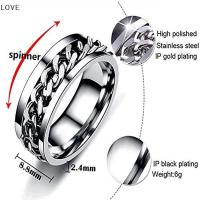 ราคา [JJCW] แหวนที่เปิดขวด โซ่เหล็กไทเทเนียม หมุนได้ สําหรับทุกเพศ QQW (23085653526)