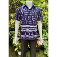 ราคา เสื้อพื้นเมืองชาย เสื้อหม้อฮ่อมซาฟารี เสื้อผ้าฝ้ายคอเซิ้ตพิมพ์ลายขอพระราชทาน แขนสั้น อก 40,42,44,46,48,50 (11690899223)