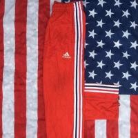 ราคา กางเกง Adidas ผ้าร่ม มือสอง สีแดง แถบลายไทย กางเกงวอร์มราคาถูก สำหรับผู้ชาย และผู้หญิง (Second-hand Adidas Trousers) (4453840099)