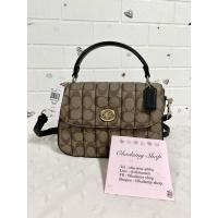 Coach C5645 Marlie Top Handle Satchel In Signature Canvas With Quilting กระเป๋าสะพายข้าง