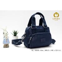 ราคา "LINGKY" กระเป๋า ทรงถือ + สะพาย ผ้าไนล่อน 3 ซิป NL-18055 ขนาด 8.5" (21508055334)