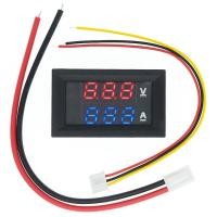 ราคา DC 0-100V 10A Digital Voltmeter Ammeter Dual Display Voltage Detector Current Meter Panel Amp Volt Gauge 0.28" Red Blue (13907096351)