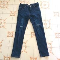ราคา กางเกงยีนส์เกาหลีขายาว งานป้าย (220533491)