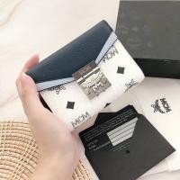 ราคา ของแท้ ส่งฟรี ❗ MCM Patricia Trifold Wallet in Color Block Visetos Style #MYSAAPA04 (11089454736)