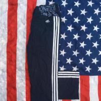 ราคา กางเกง Adidas ผ้าร่ม มือสอง สีกรม แถบขาว กางเกงวอร์มราคาถูก สำหรับผู้ชาย และผู้หญิง (Second-hand Adidas Trousers) (3856932708)