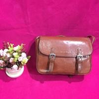 ราคา กระเป๋าสะพาย สีส้มหนังแท้ แบรนด์ Nicole9*7” (1155239187)