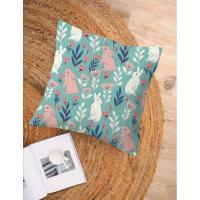 ราคา ปลอกหมอนอิง ปลอกหมอนสไตล์เรโทร วินเทจ ลายกระต่ายและดอกไม้ (23917701751)