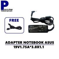 ราคา ADAPTER NOTEBOOK ASUS 19V1.75A*3.0X1.1 / สายชาร์จโน๊ตบุ๊คเอซุส + แถมสายไฟ (10139169115)