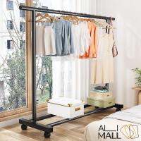 ราคา [รุ่นหนาพิเศษ] ราวตากผ้า ราวแขวนผ้าบาร์เดี่ยว บาร์คู่ พร้อมชั้นวางของ และล้อเลื่อนเคลื่อนย้ายสะดวก โครงเหล็ก แข็งแรง (22380214786)