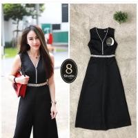 ราคา จั้มสูทสีดำ ป้าย8studio size.XS งานจริงสวยมากก (6331909171)
