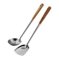 ราคา กระบวยสแตนเลสด้ามไม้ 5 นิ้ว ตะหลิวสแตนเลสด้ามไม้ (21775259392)