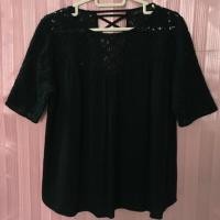 ราคา เสื้อลูกไม้สีดำมือสอง ป้ายzara (1152808634)