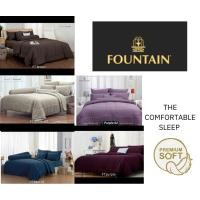 ราคา ชุดผ้าปู+ผ้านวม ขนาด 6 ฟุต สีพื้น ยี่ห้อ Fountain (23784531779)