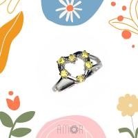 ราคา แหวนเงินแท้ 925 ฝังพลอยบุษราคัมสีเหลืองมะนาว(Yellow Sapphire) (23870212077)