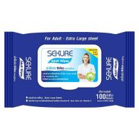 ราคา ทิชชู่เปียกซีเคียว Sekure Wipes ผ้าเช็ดผิวผู้ใหญ่ซีเคียว 100 แผ่น (5581212649)