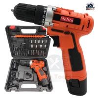 ราคา MOLITA สว่านไร้สาย รุ่นใหม่ สว่าน 32V 2 ระบบ พร้อมชุดอุปกรณ์ (แบต 2 ก้อน)ฟรีแถมอุปกรณ์32ชิ้น สีส้มอ่อน (11413484191)