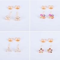 ราคา ต่างหูทองหุ้มเพชร CZ หุ้มทองแท้ 100% (7931608895)