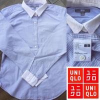 ราคา เสื้อเชิ้ต UNIQLO size M สีฟ้า ลายทาง (3125268862)