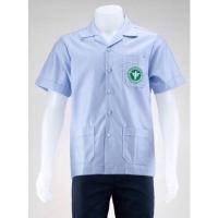 ราคา เสื้อกาวน์ริ้วฟ้า เสื้อสาธารณสุข(ชาย) พร้อมปักตราสาธารณสุข (21957395634)