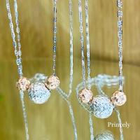 ราคา Princelyจี้Ballพร้อมสร้อยคอทองคำขาวแท้18K (19506662763)