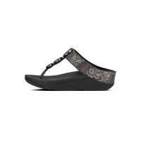 ราคา Fitflop รองเท้าแตะ รุ่น Halo Python Print, 001 All Black (2376279471)