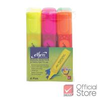 ราคา Elfen ปากกาไฮไลท์ ปากกาเน้นข้อความ สตาร์ไลท์ คละสี จำนวน 1 แพ็ค (1087181611)