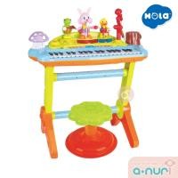 ราคา Huile Toys เปียโนเด็กพร้อมเก้าอี้ มีไมค์ Multifunction Electronic Piano ของเล่นเสริมทักษะ มีเสียงมีไฟ (14950354911)