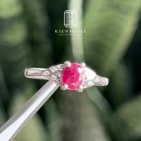 ราคา Kaewmanee แหวนทับทิมพม่าฝังเพชร สวยมากๆ แหวนพลอย แหวนฝังเพชร แหวนเงินแท้ 92.5 มีใบรับรอง [KMN9R] (22556672641)