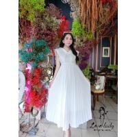 ราคา ป้าย Love Lady เดรสกระโปรงอัดพลีทคอปกปักลูกไม้แน่นๆ 2 ชั้น แบบแม่เป้ยใส่ สวยมาก งานอลัง น่ารัก ลุคคุณหนู (7943005965)