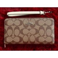 ราคา พร้อมส่ง แท้ % COACH กระเป๋าสตางค์ใบยาวซิปรอบ Zip Around Wallet In Signature Canvas (23574810119)