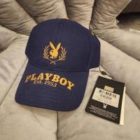 ราคา ✨NEW✨ หมวก แก๊ป เบสบอล แบรนด์ Brand Playboy Baseball Cap ผ้าหนังกลับ สีกรม น้ำเงิน ปัก Logo แท้ (18171167971)
