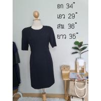 ราคา เดรสชุดทำงานสั้นแขนสั้นสีดำ มือสองจากญี่ปุ่น (19034419182)