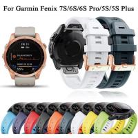 ราคา สายนาฬิกาข้อมือซิลิโคน หัวเข็มขัด สีโรสโกลด์ สําหรับ Garmin Fenix 7S 6S Pro 5S Instinct 2S Watch 20 มม. (13490134400)