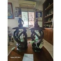 ราคา โคมไฟ (คู่) ไม้ โบราณ มือสอง (23649817661)